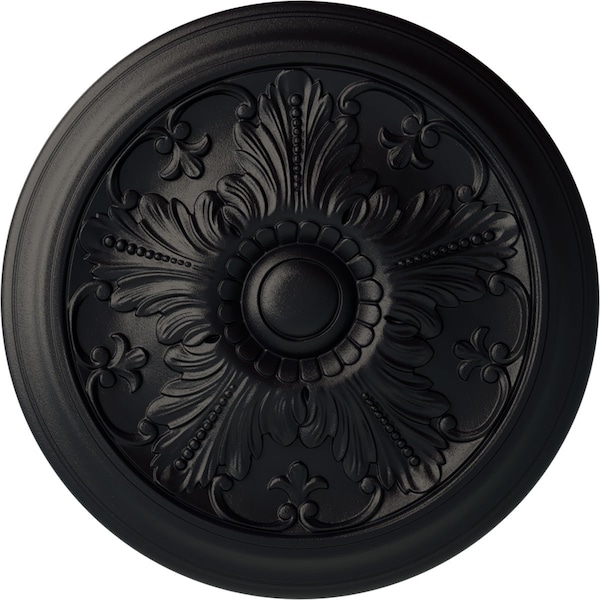 Ekena Millwork Vienna Ceiling Medallion (Fits Canopies up to 3 1/4"), Hand-Painted Steel Gray, 16 7/8"OD x 5/8"P CM17VISGS - main